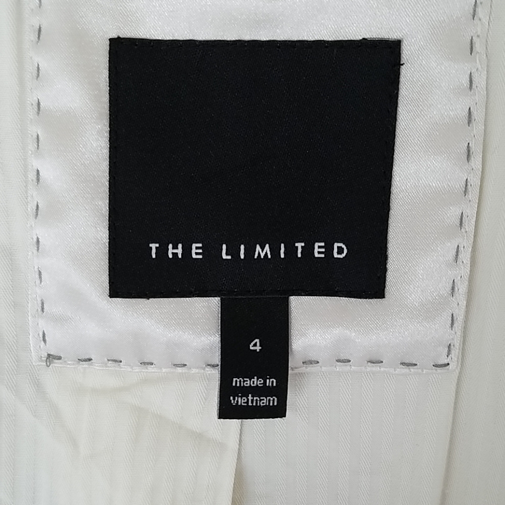 The Limited Academia Career Pinstriped Cream Blazer Size 4 - Picture 6 of 7